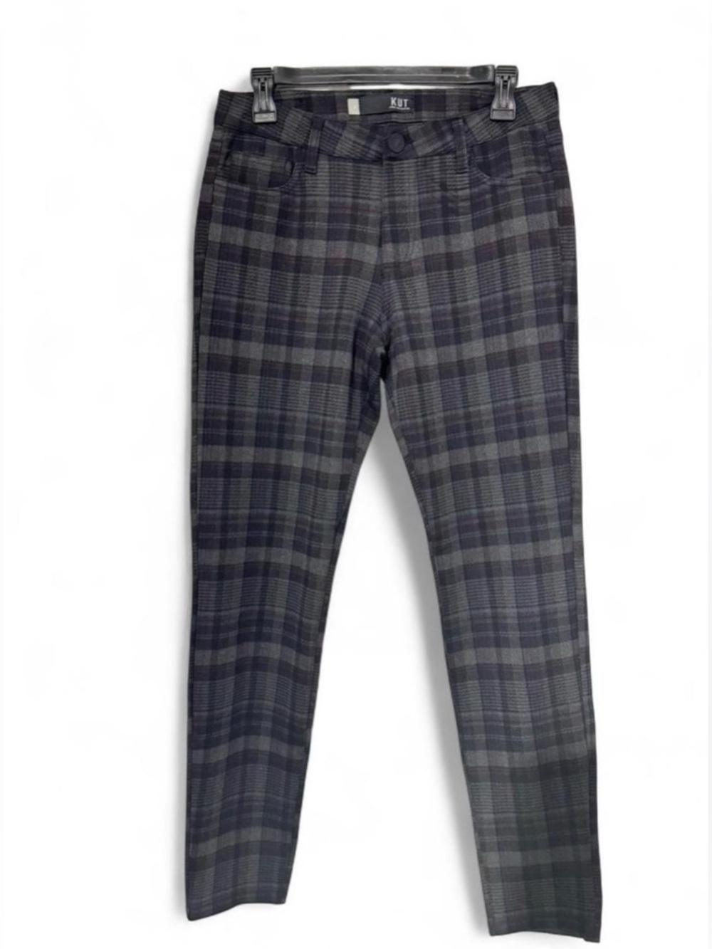 Kut from the Kloth women black and Gray Plaid Slim Pants